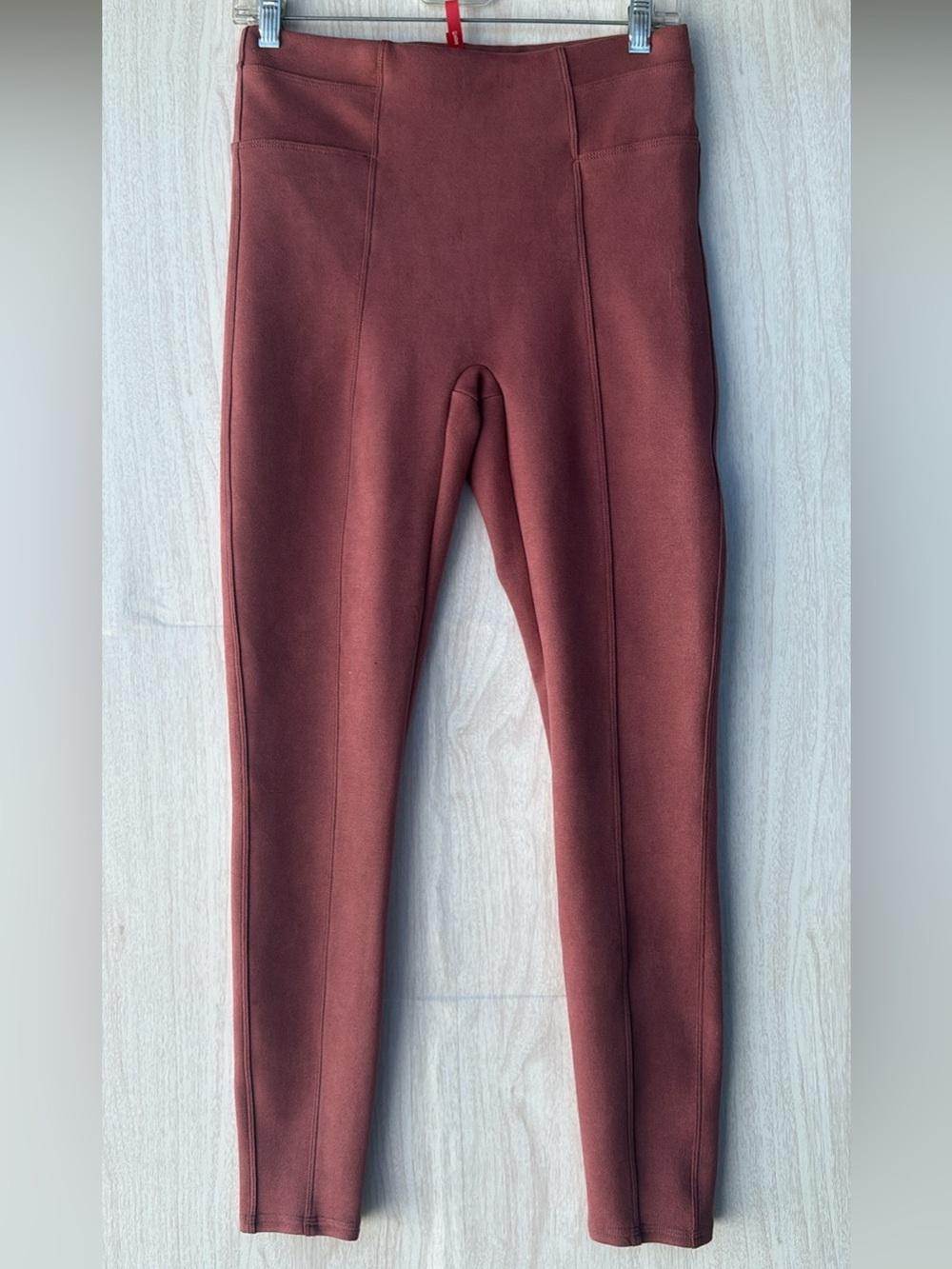 SPANX Seam-Front Leggings in Rust Brown